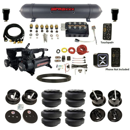 AccuAir e-Level+ VU4 dual 580 black compressors aluminum tank airlift bags air ride kit for 1961–1962 Cadillac K-CAD6162-580B2-57ABK-VU4-E_PTD25