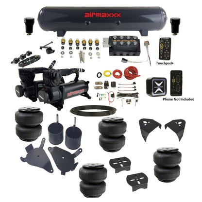 AccuAir e-Level+ VU4 dual 580 black compressors steel tank airlift bags air ride kit for 1982–2005 S10/S15/Sonoma KS10-580B2-57S-VU4EHT-WK-HFD25