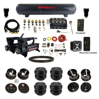 AccuAir e-Level+ VU4 dual 580 black compressors steel tank slam bags air ride kit for 1961–1962 Cadillac K-CAD6162-580B2-57S-VU4-E_PTSS7