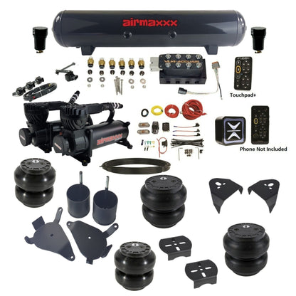 AccuAir e-Level+ VU4 dual 580 black compressors steel tank slam bags air ride kit for 1982–2005 S10/S15/Sonoma KS10-580B2-57S-VU4EHT-WK-HFSS6SS7