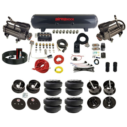 Accuair VU4 air ride suspension kit airmaxxx x-series compressors steel tank air lift bags for 1961 1962 Cadillac K-CAD6162-XB2-57S-VU4-7BK-WK-HFD25