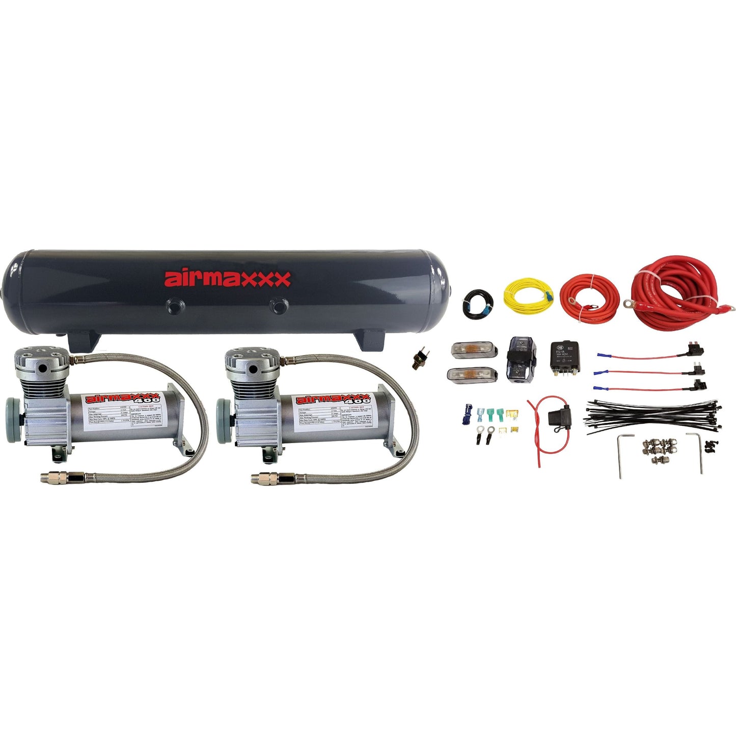 Air Compressors Pewter 400 airmaxxx & 5 Gallon 7 port Steel Air Tank w/wiring kit