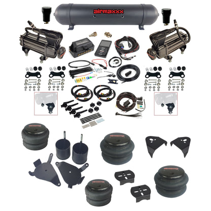Air Lift 3H 27695 3/8 air suspension kit with dual X-series compressors aluminum tank 2600 bags & airmaxxx brackets fits 1982-05 Chevy S10/S15/Sonoma KS10-XB2-57ABK-27695-WK-3P2