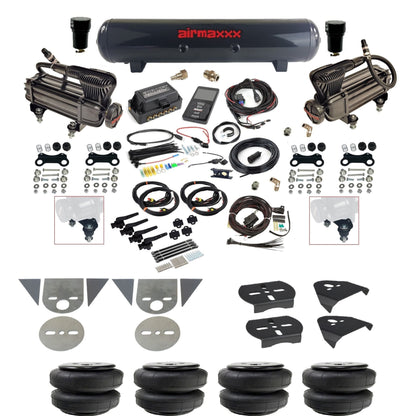 Air Lift 3H 27695 3/8" suspension kit with X-series compressors steel tank airlift bags & airmaxxx brackets for mini trucks KTOR-XB2-57S-27695-WK-3P2D25