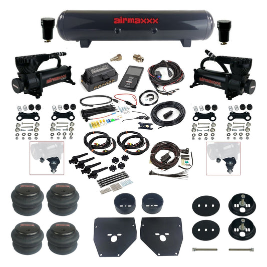Air Lift 3H 27695 dual 580 black compressors steel tank 2600 bags & airmaxxx brackets Air Ride Kit for 1963–72 Chevy/GMC C10/C20/C30 KC1063-580B2-57S-27695-WK-3P2
