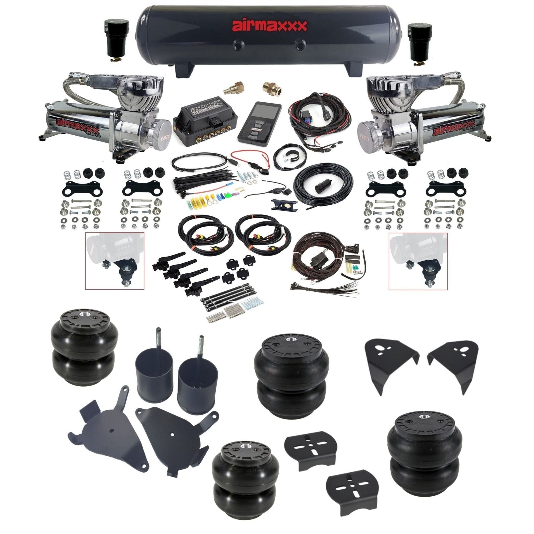 Air Lift 3H 27695 & airmaxxx Air Ride Kit Fits 1982–05 S10/S15