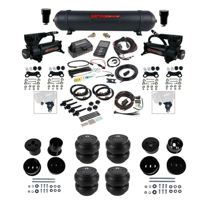 Air Lift 3H 3/8 air ride kit with dual black 580 compressors black aluminum tank Slam bags & airmaxxx bolt on brackets fits 1958-60 Cadillac KCAD58-580B2-57ABK-27695-WK-3P2SS7