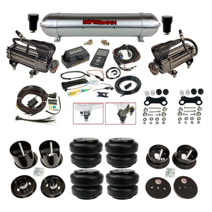 Air Lift 3P 27685 3/8 air suspension kit with dual X-series compressors aluminum tank & airlift bags w/airmaxxx brackets fits 1963-64 Cadillac KCAD63-XB2-57ARW-27685-WK-3P2D25