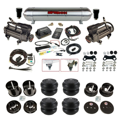 Air Lift 3P 27685 3/8 air suspension kit with dual X-series compressors aluminum tank & slam bags w/airmaxxx brackets fits 1963-64 Cadillac KCAD63-XB2-57ARW-27685-WK-3P2SS7