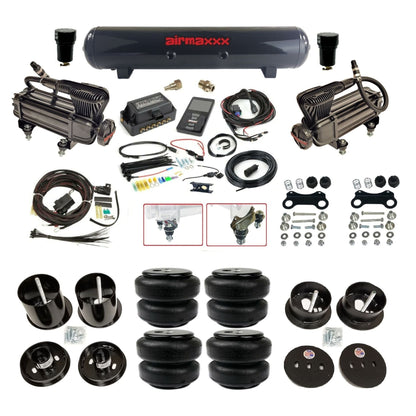 Air Lift 3P 27685 3/8 air suspension kit with dual X-series compressors steel tank & airlift bags w/airmaxxx brackets fits 1963-64 Cadillac KCAD63-XB2-57S-27685-WK-3P2D25