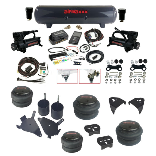 Air Lift 3P 27685 Air Ride Suspension dual 580 black compressors steel tank bags & airmaxxx brackets fits S10/S15/Sonoma KS10-580B2-57S-27685-WK-3P2
