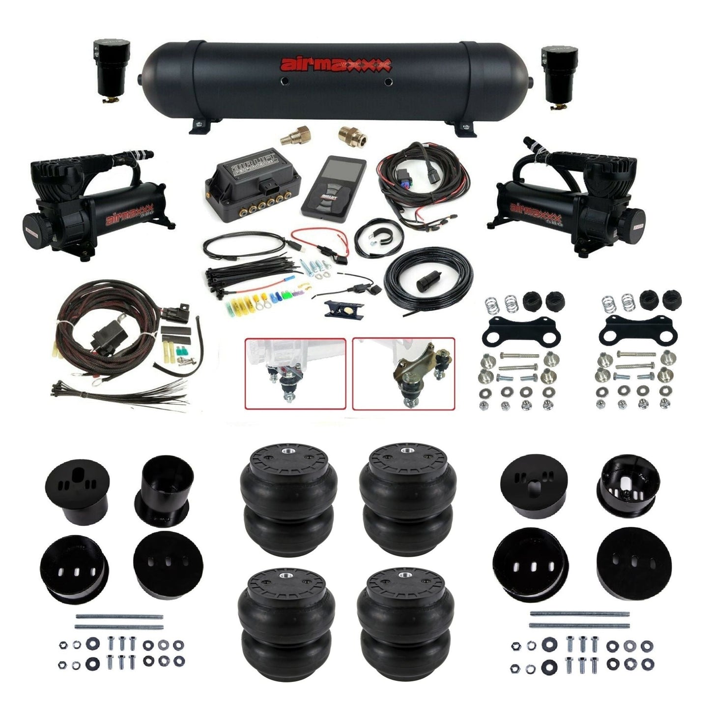 Air Lift 3P 27685 air ride kit w/580 black compressors aluminum tank & slam bags fits  1958 1960 Cadillac KCAD58-580B2-57ABK-27685-WK-3P2SS7