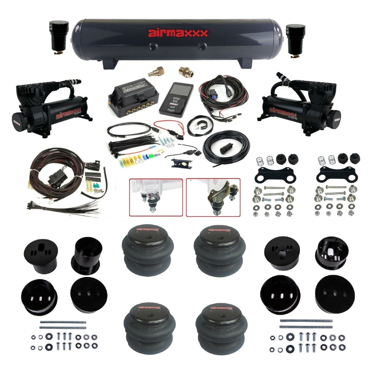 Air Lift 3P 27685 air ride kit w/580 black compressors steel tank & 2600 bags fits  1958 1960 Cadillac KCAD58-580B2-57S-27685-WK-3P2
