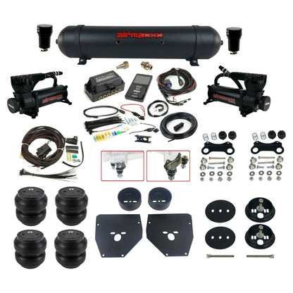 Air Lift 3P 27685 dual 580 black compressors aluminum tank slam bags & airmaxxx brackets Air Ride Kit for 1963–72 Chevy C10 KC1063-580B2-57ABK-27685-WK-3P2SS7