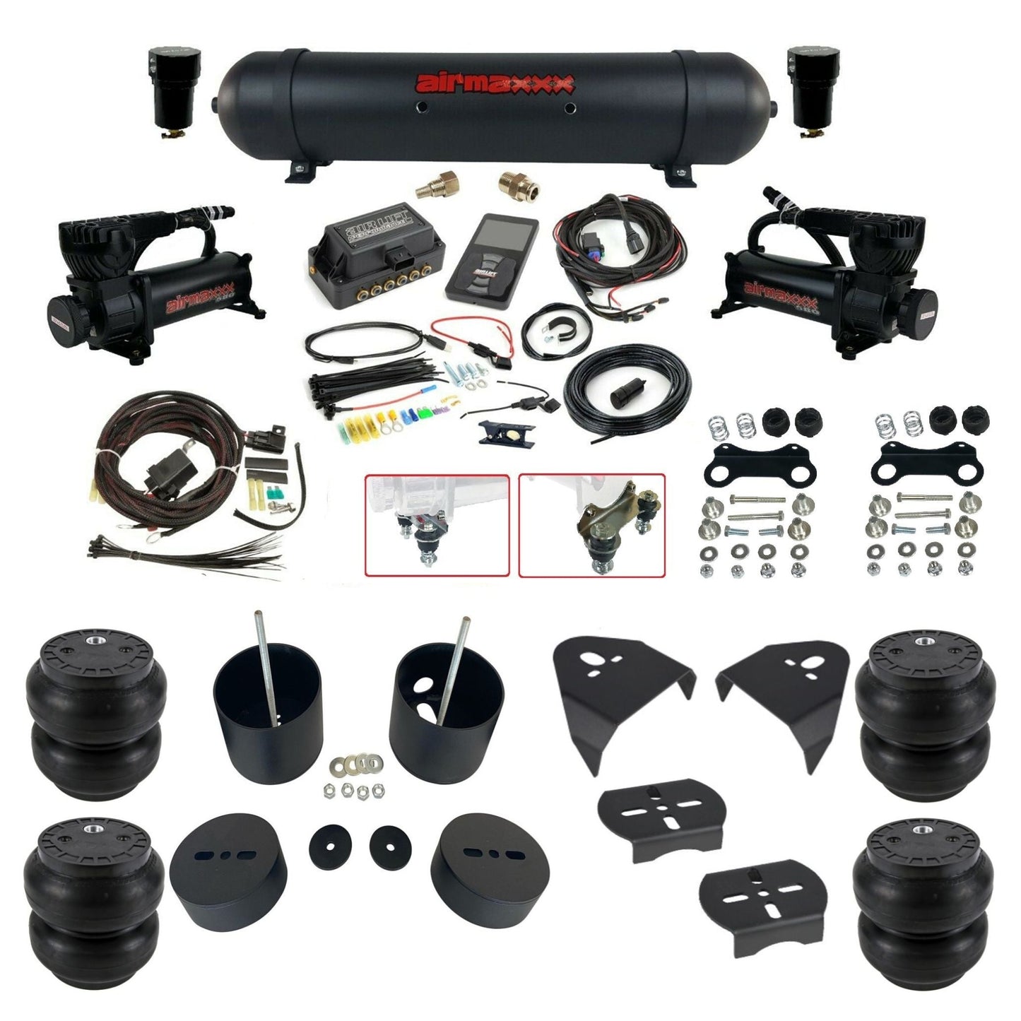 Air Lift 3P 27685 dual 580 black compressors aluminum tank slam bags & airmaxxx brackets Air Ride Kit for 1988–1998 silverado 1500 KGM88-580B2-57ABK-27685-WK-3P2SS7