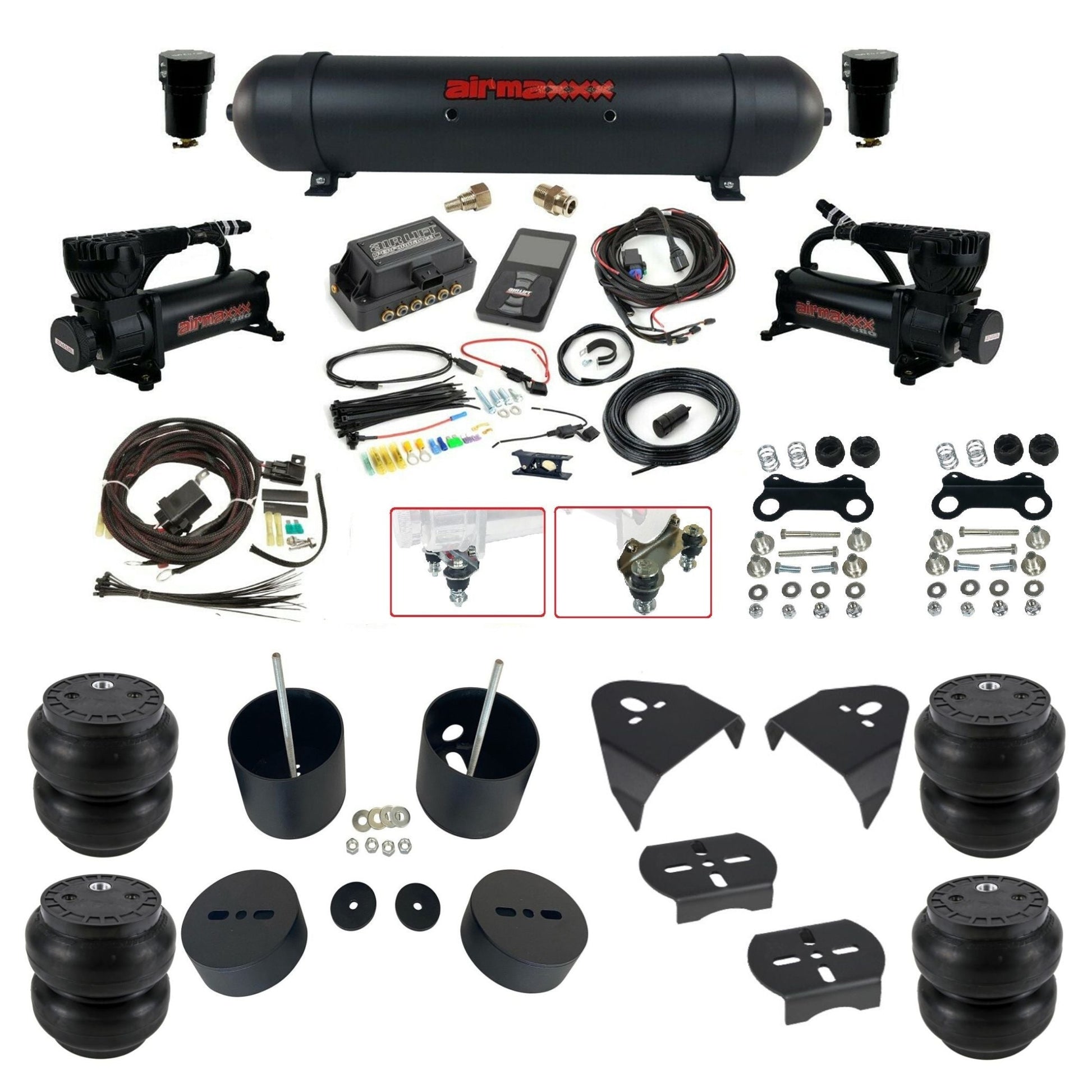 Air Lift 3P 27685 dual 580 black compressors aluminum tank slam bags & airmaxxx brackets Air Ride Kit for 1988–1998 silverado 1500 KGM88-580B2-57ABK-27685-WK-3P2SS7