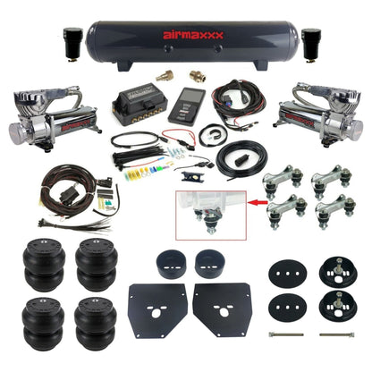 Air Lift 3P 27685 dual 580 chrome compressors steel tank slam bags & airmaxxx brackets Air Ride Kit for 1963–72 Chevy C10 KC1063-580C2-57S-27685-WK-3P2SS7