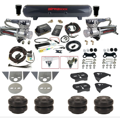 Air Lift 3P 27685 dual 580 chrome compressors steel tank slam bags & brackets Air Ride Kit for Import Mini Trucks KTOR-580C2-57S-27685-WK-3P2SS6