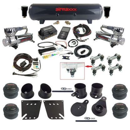 Air Lift 3P 27685 dual chrome 580 compressors steel tank 2600 bags & airmaxxx brackets Air Ride Kit for 1958–64 Chevy Impala KIMP58-580C2-57S-27685-WK-3P2