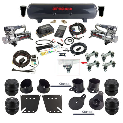 Air Lift 3P 27685 dual chrome 580 compressors steel tank slam bags & airmaxxx brackets Air Ride Kit for 1958–64 Chevy Impala KIMP58-580C2-57S-27685-WK-3P2.SS7