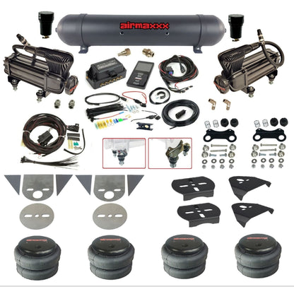 Air Lift 3P 27685 dual x-series compressors aluminum tank 2500 bags & airmaxxx brackets Air Ride Kit for Import Mini Trucks KTOR-XB2-57ABK-27685-WK-3P2