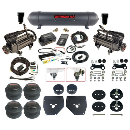 Air Lift 3P 27685 dual x-series compressors aluminum tank 2600 bags & airmaxxx brackets Air Ride Kit for 1963–72 Chevy C10 KC1063-XB2-57ARW-27685-WK-3P2