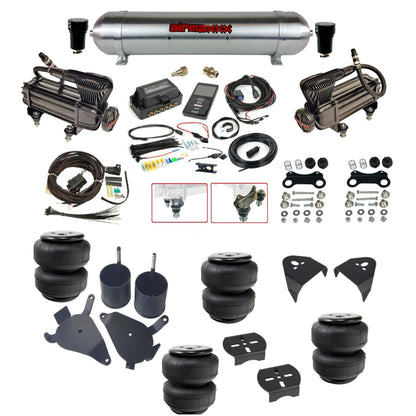 Air Lift 3P 27685 dual x-series compressors raw aluminum tank airlift bags & airmaxxx brackets Air Ride Kit for 1982–2005 S10/S15/Sonoma KS10-XB2-57ARW-27685-WK-3P2D25