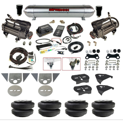 Air Lift 3P 27685 dual x-series compressors raw aluminum tank airlift bags & brackets Air Ride Kit for Import Mini Trucks KTOR-XB2-57ARW-27685-WK-3P2D25