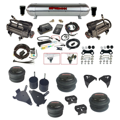 Air Lift 3P 27685 dual x-series compressors raw aluminum tank bags & airmaxxx brackets Air Ride Kit for 1982–2005 S10/S15/Sonoma KS10-XB2-57ARW-27685-WK-3P2