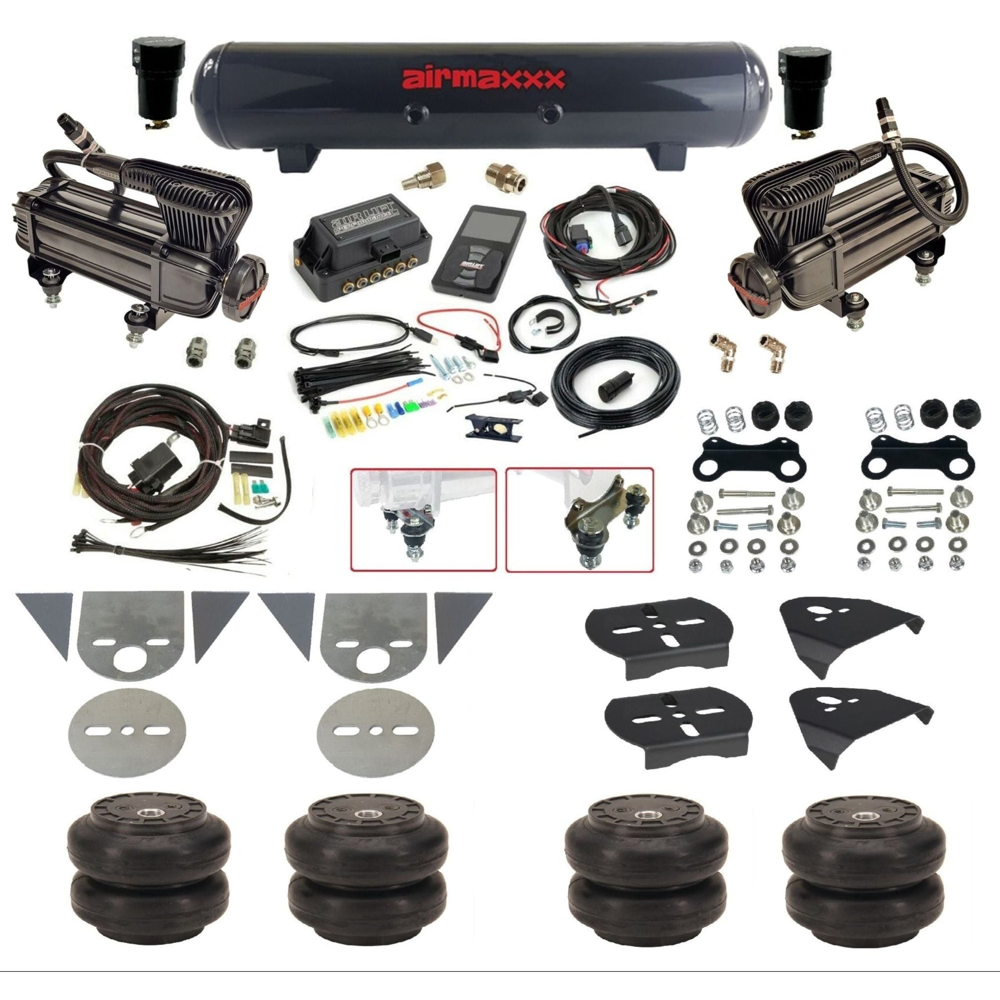 Air Lift 3P 27685 & airmaxxx Air Ride Kit Fits Torsion Key Import
