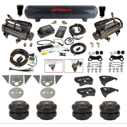 Air Lift 3P 27685 dual x-series  compressors steel tank slam bags & brackets Air Ride Kit for Import Mini Trucks KTOR-XB2-57S-27685-WK-3P2SS6