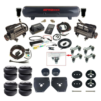 Air Lift 3P 27685 dual x-series compressors steel tank airlift bags & airmaxxx brackets Air Ride Kit for 1963–72 Chevy C10 KC1063-XB2-57S-27685-WK-3P2D26