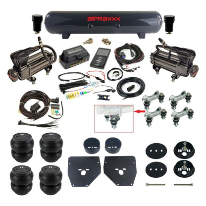 Air Lift 3P 27685 dual x-series compressors steel tank slam bags & airmaxxx brackets Air Ride Kit for 1963–72 Chevy C10 KC1063-XB2-57S-27685-WK-3P2SS7