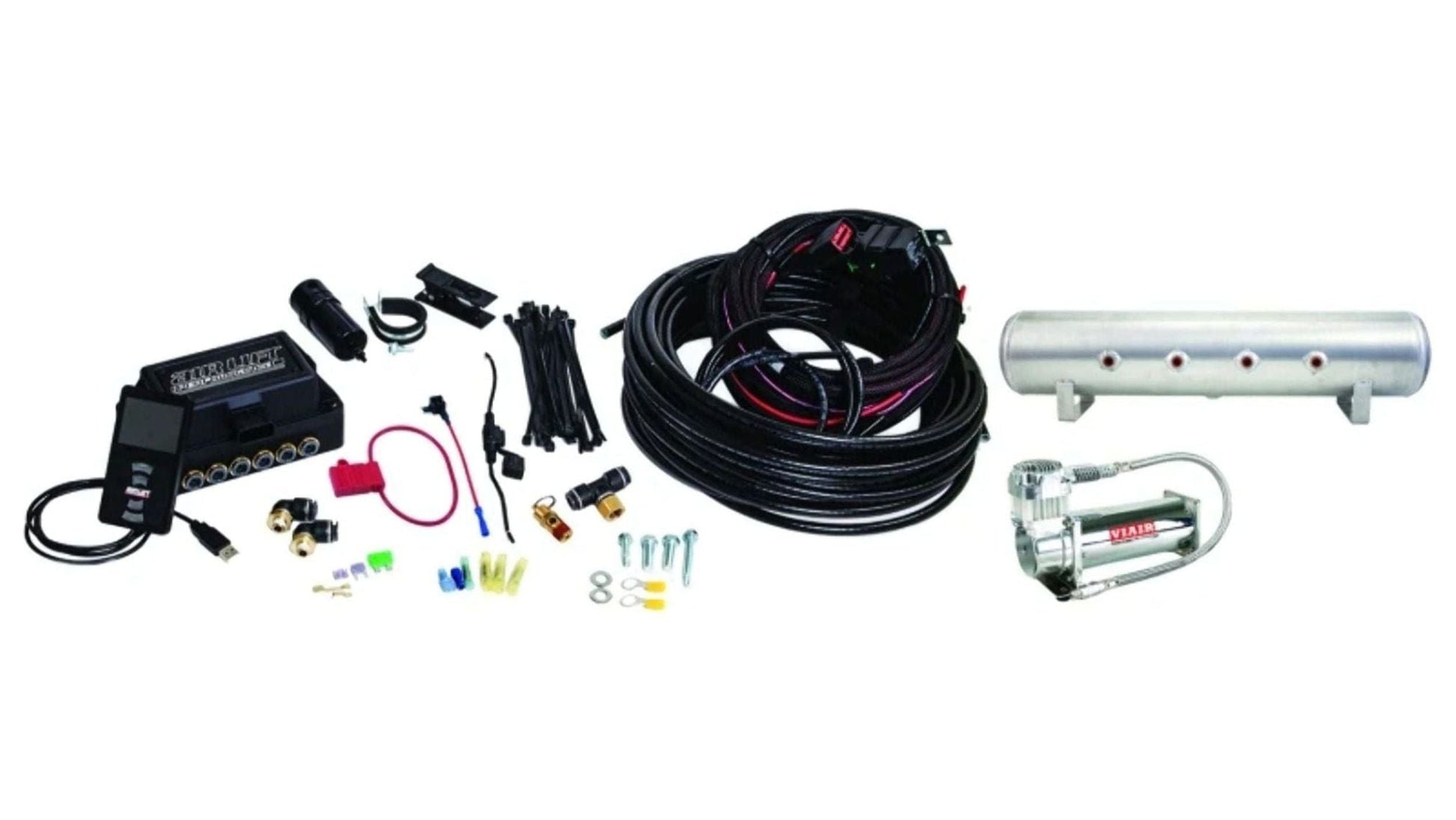 Air Lift 3P 27688 kit with 5 gallon raw aluminum tank viair 444 air compressor