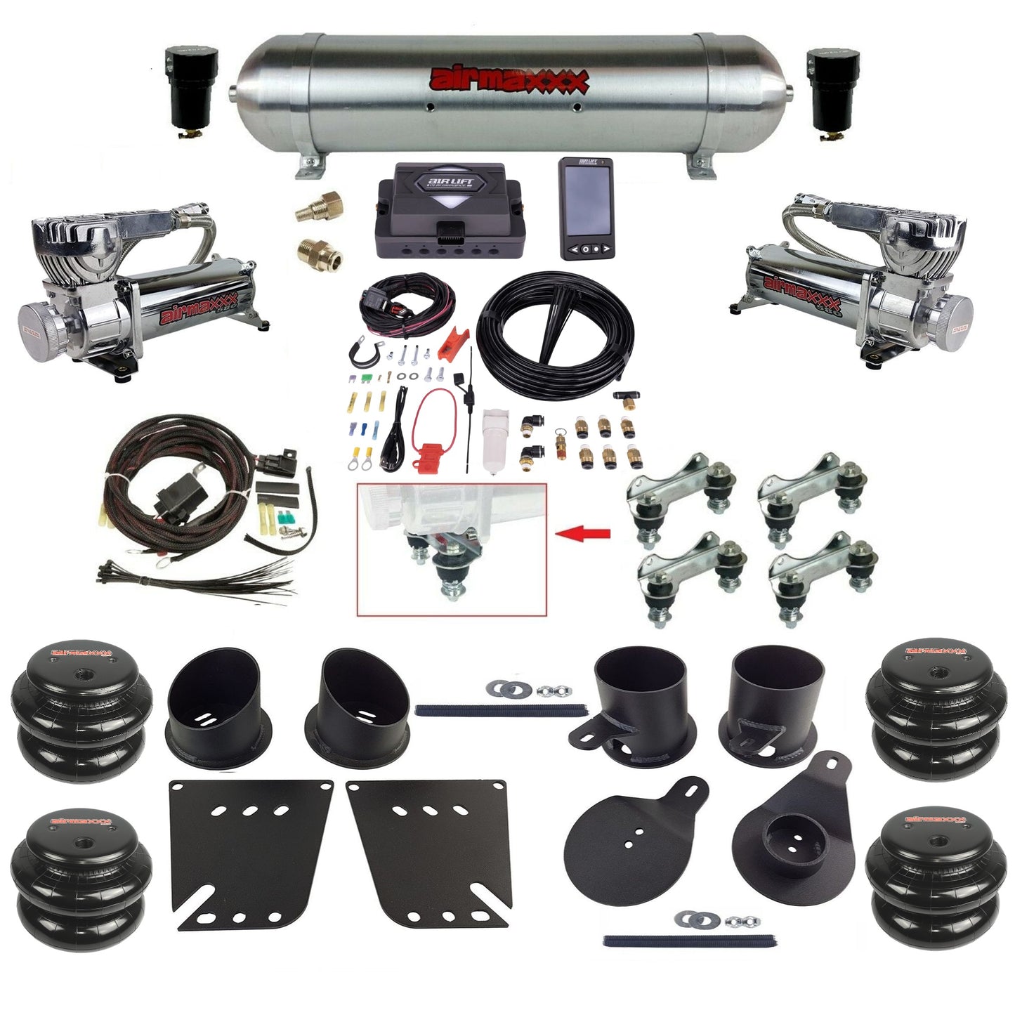 Air Lift Performance ALP4 27485 & airmaxxx Air Ride Kit Fits 1958–64 Impala
