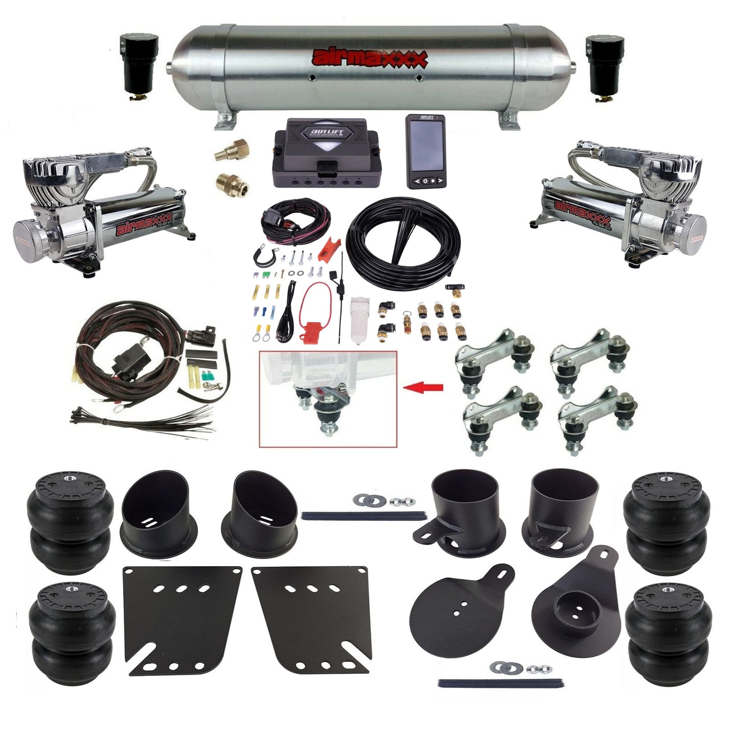 Air Lift Performance ALP4 27485 & airmaxxx Air Ride Kit Fits 1958–64 Impala