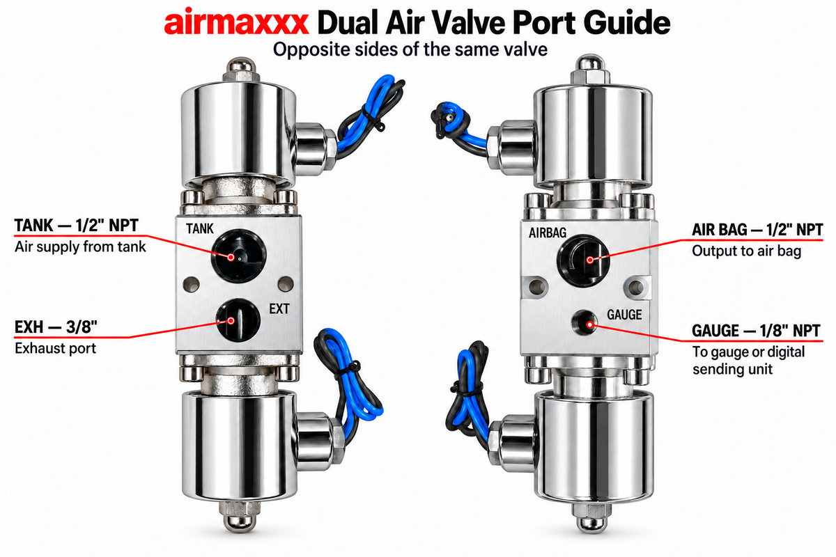 airmaxxx X-Series Chrome 1/2" Fast Air Valve for Air Ride Suspension