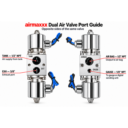 airmaxxx X-Series Chrome 1/2" Fast Air Valve for Air Ride Suspension