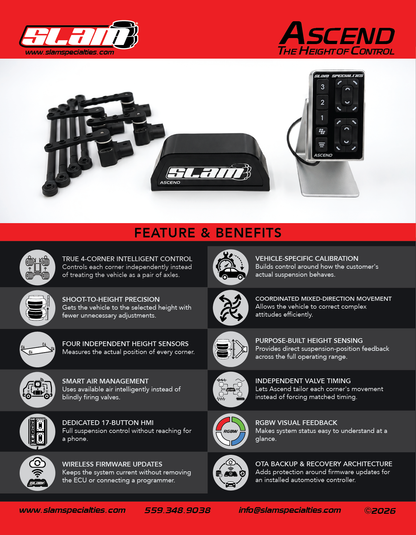 Slam Specialties ASCEND Height-Based Air Suspension Auto-Leveling System