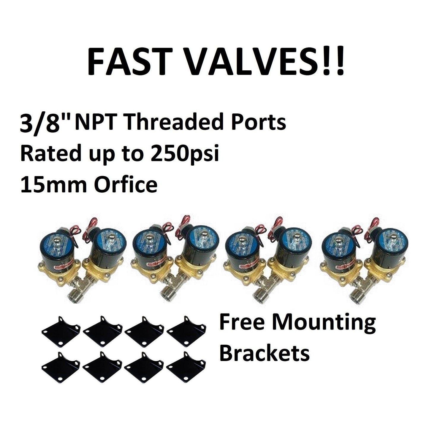 Fast flow brass valves with mounts with free mounting brackets