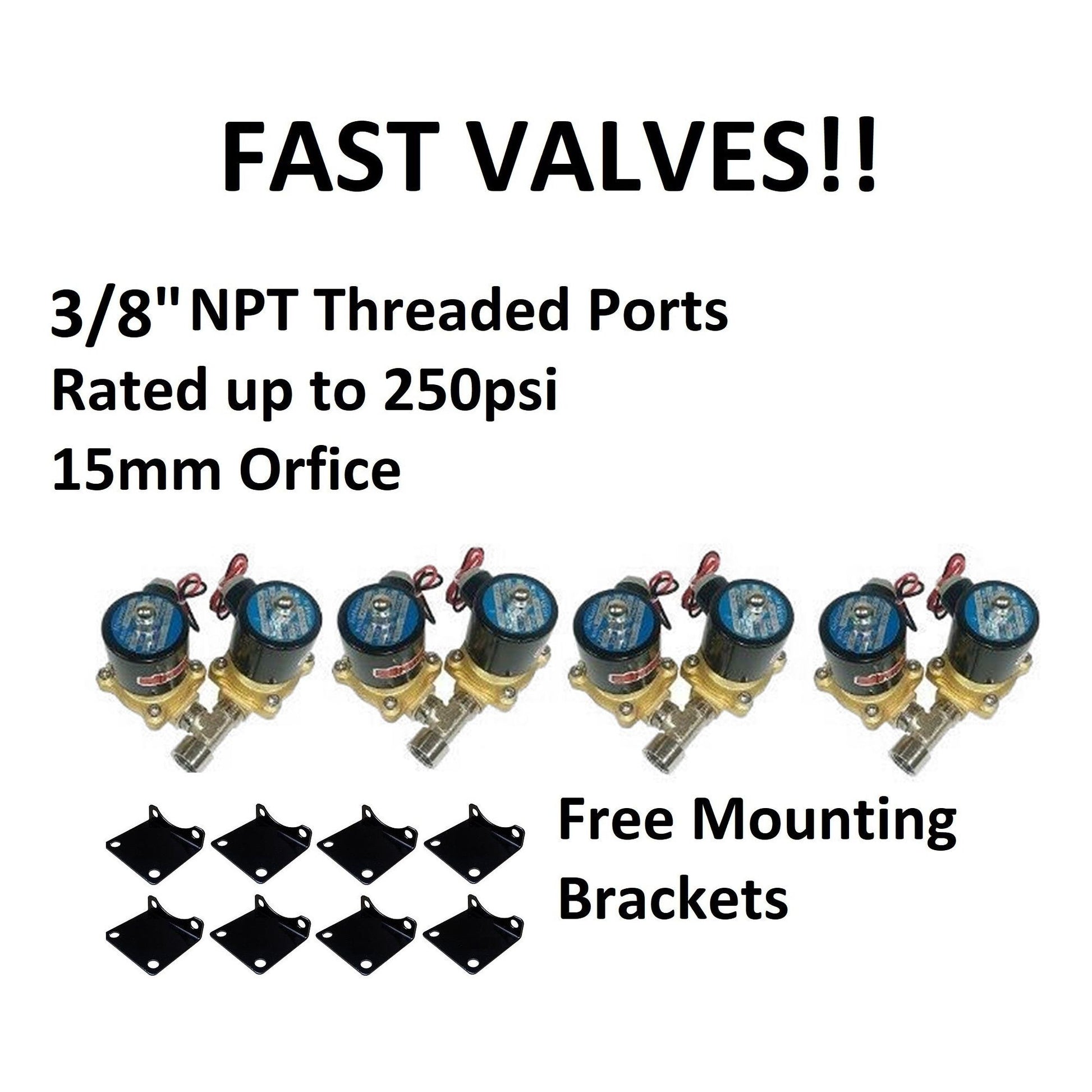 Fast flow brass valves with mounts with free mounting brackets