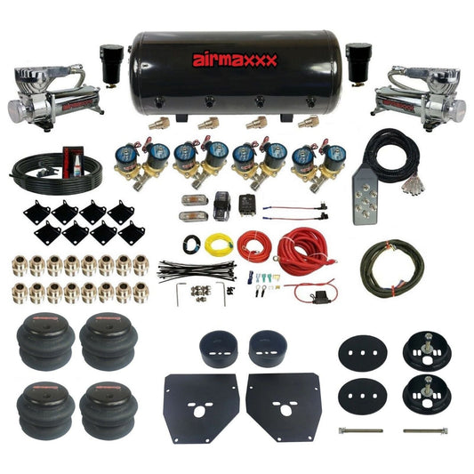 Complete Fast Bag 1/2" Chrome 580 compressors steel tank 2600 bags Air Suspension Kit Fits 1963-1972 C10 2WD KC1063-580C2-812-89-7TBK-WK-HF