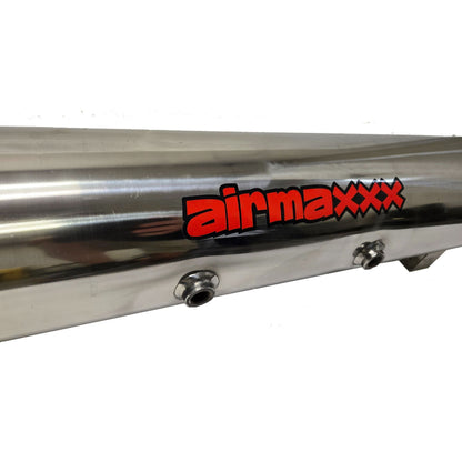 Custom polished stainless air ride tank with 7 ports airmaxxx