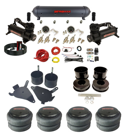 Manual 3/8" airmaxxx Air Suspension Kit 480 Black Fits 1978-88 GM G-Body