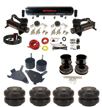 Manual 3/8" airmaxxx Air Suspension Kit 480 Black Fits 1978-88 GM G-Body