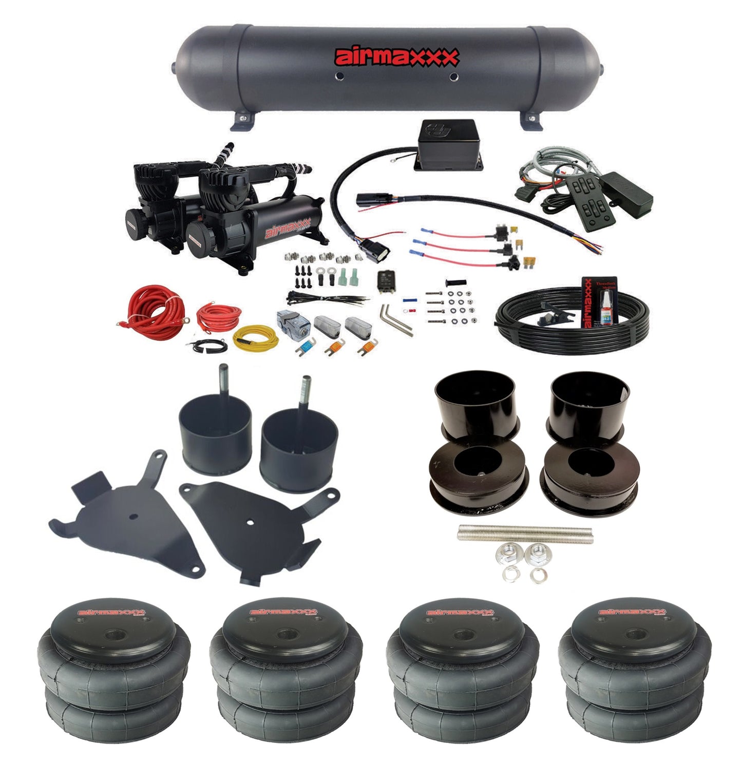 Air Suspension Kit Slam Specialties SV-8C + Mc.1 w/Black 580 Fits 1978-88 GM G-Body