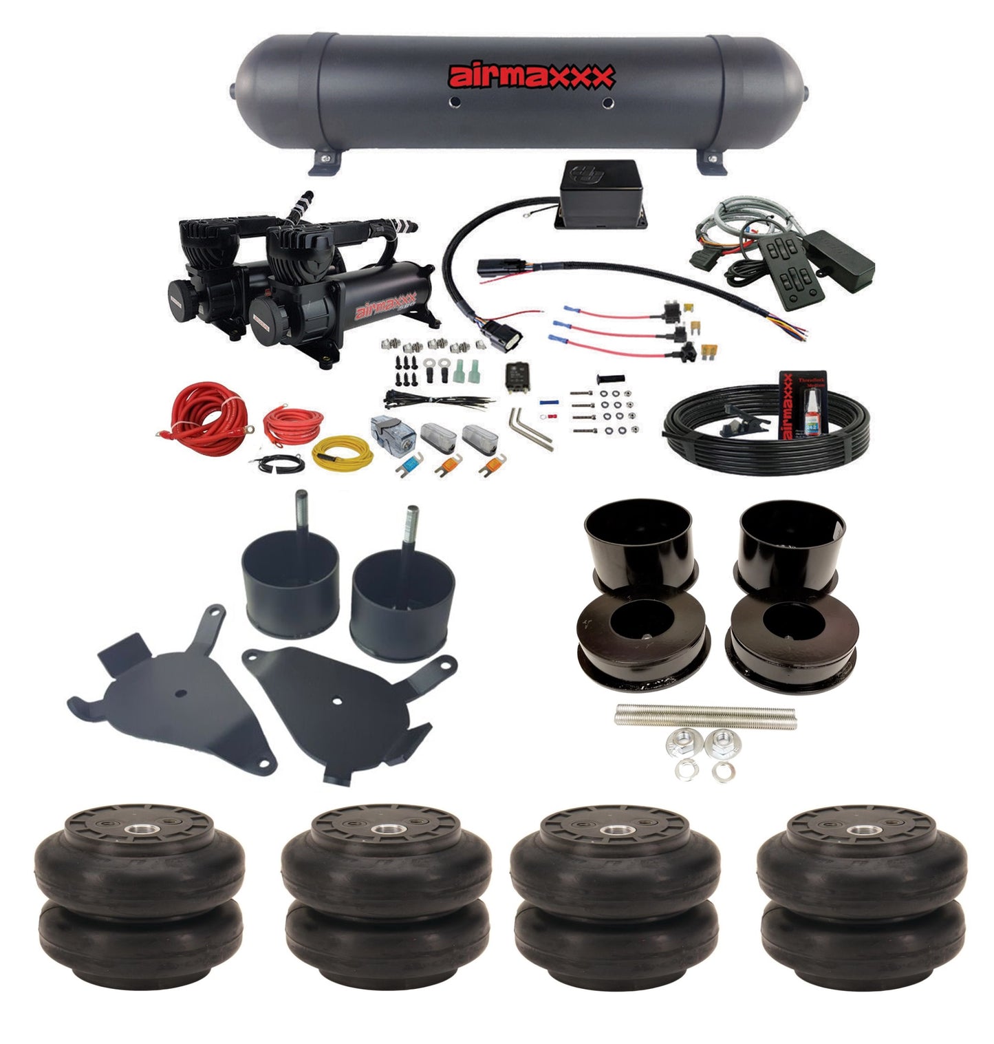 Air Suspension Kit Slam Specialties SV-8C + Mc.1 w/Black 580 Fits 1978-88 GM G-Body