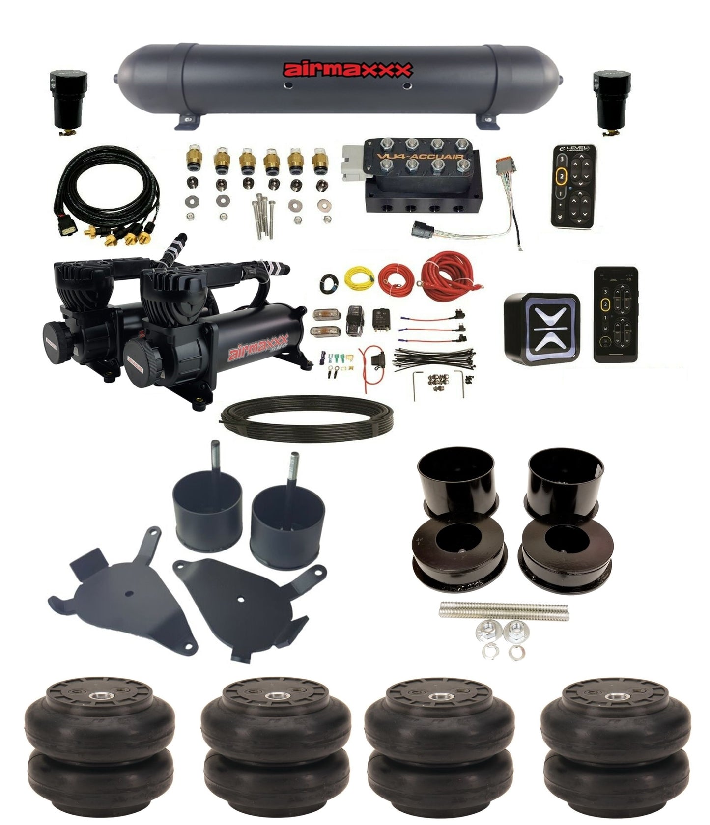 Air Suspension Kit Pressure Presets Accuair E+ Connect & VU4 Black Fits 1978-88 GM G-Body