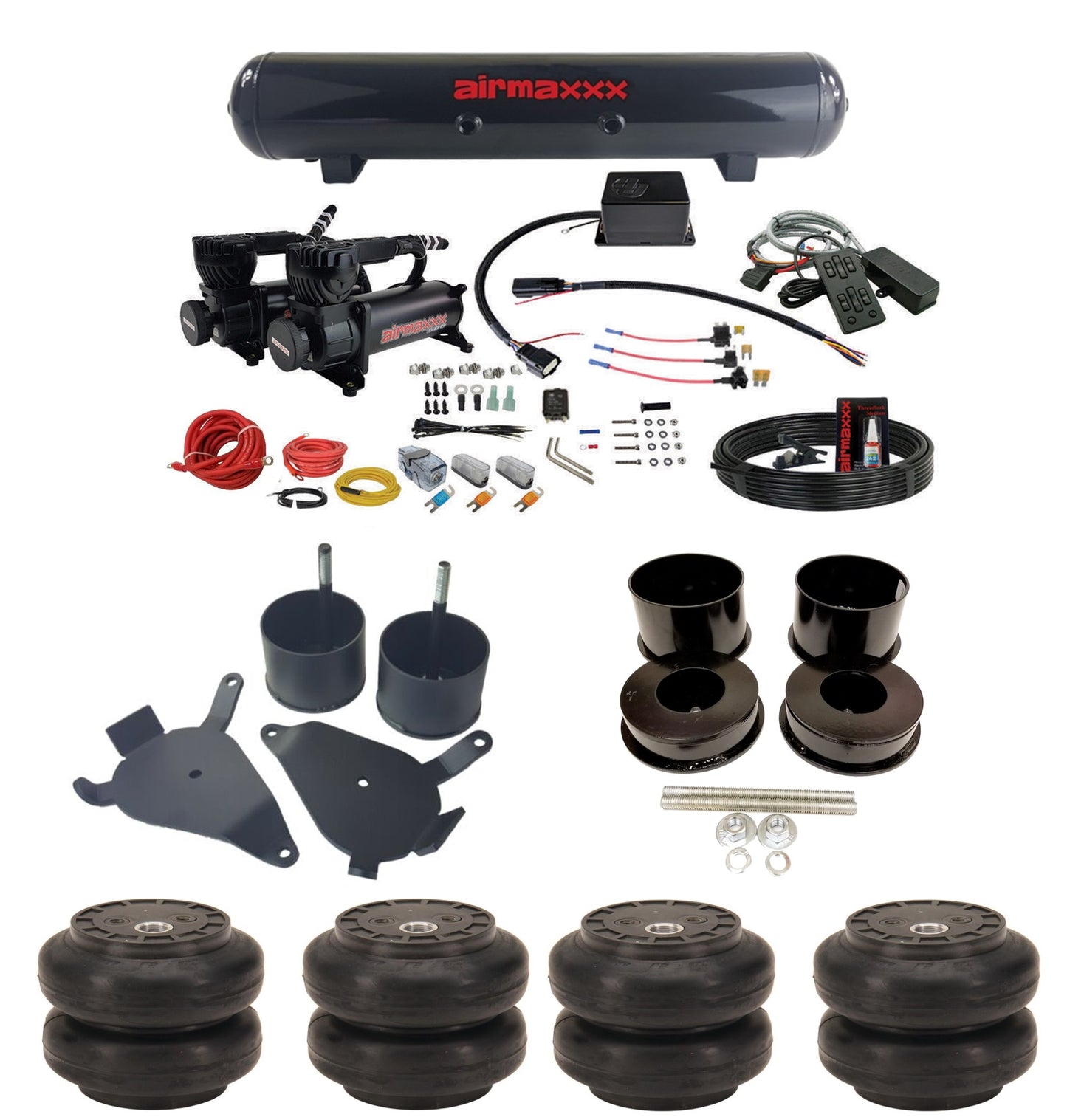 Air Suspension Kit Slam Specialties SV-8C + Mc.1 w/Black 580 Fits 1978-88 GM G-Body