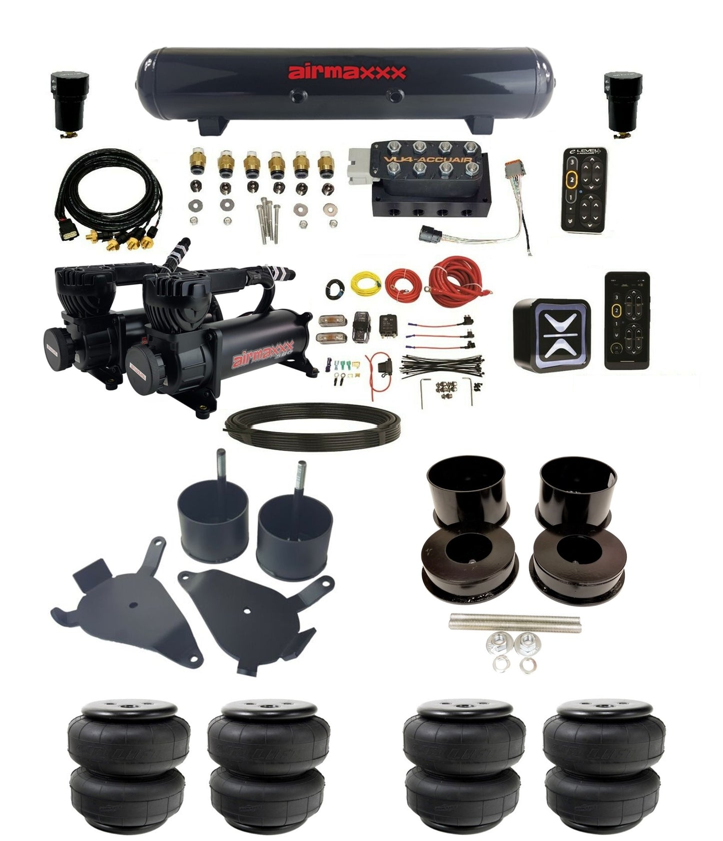 Air Suspension Kit Pressure Presets Accuair E+ Connect & VU4 Black Fits 1978-88 GM G-Body